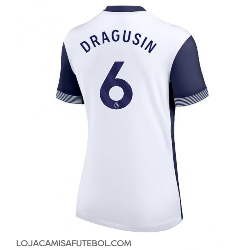 Camisa de Futebol Tottenham Hotspur Radu Dragusin #6 Equipamento Principal Mulheres 2024-25 Manga Curta